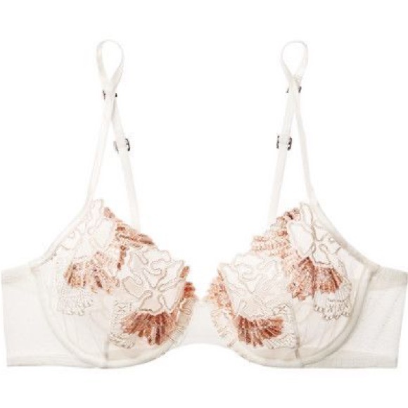 🐚 NWT La Perla Love Stone Embroidered Stretch-Tulle Underwire Lingerie Set 🐚 - Picture 11 of 11